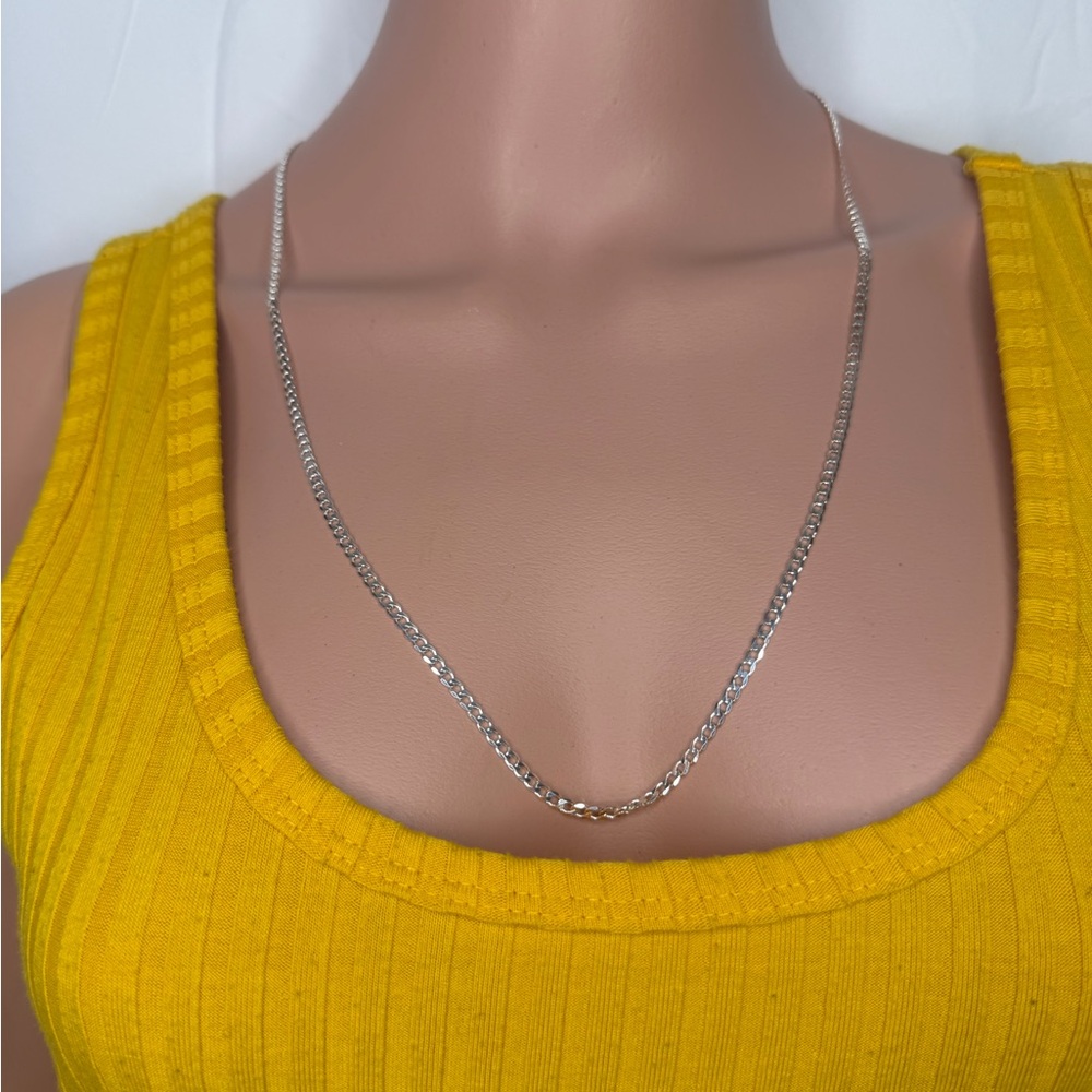 Miami link 925 Silver Chain Necklace 26”